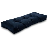 Millsilo Non Slip Bench Cushion For Indoor Outdoor Furniture, Water Resistant Durable Thicken Window Seat Cushions For Storage Bench, Long Bench Pads For Mudroom, 44X19X4 Inch, Star Blue