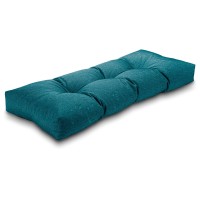 Millsilo Non Slip Bench Cushion For Indoor Outdoor Furniture, Water Resistant Durable Thicken Window Seat Cushions For Storage Bench, Long Bench Pads For Mudroom, 44X19X4 Inch, Star Green