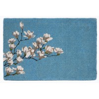 Fab Habitat Floral Extra Thick Doormat Handwoven Durable Natural Coir Entryway Front Door Porch Patio Magnolia Branch