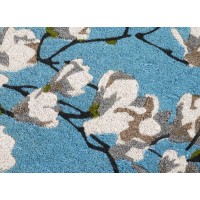 Fab Habitat Floral Extra Thick Doormat Handwoven Durable Natural Coir Entryway Front Door Porch Patio Magnolia Branch