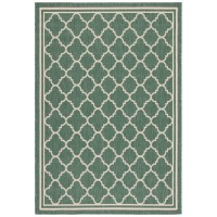 Safavieh Courtyard Collection Accent Rug 23 X 5 Dark Green Beige Trellis Design Nonshedding Easy Care Indooroutd