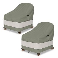 Aacabo Outdoor Adirondack Chair Cover 2 Pack Waterproof 100% Patio Chair Covers 30W X 34 D X 36 H Inches Patio Adirondack Chair Cover For Outdoor Chair -Grayish Green