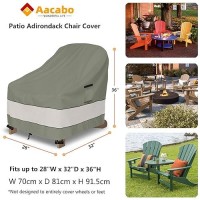 Aacabo Outdoor Adirondack Chair Cover 2 Pack Waterproof 100% Patio Chair Covers 30W X 34 D X 36 H Inches Patio Adirondack Chair Cover For Outdoor Chair -Grayish Green