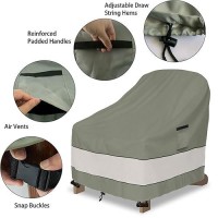 Aacabo Outdoor Adirondack Chair Cover 2 Pack Waterproof 100% Patio Chair Covers 30W X 34 D X 36 H Inches Patio Adirondack Chair Cover For Outdoor Chair -Grayish Green