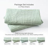 Phf Ultra Soft Waffle Weave Pillowcases King Size 20 X 36 2 Pack No Insert Breathable Skinfriendly Pillow Shams Decorati