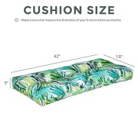 Magpie Fabrics Indoor Outdoor Bench Cushion 42X18 Nonslip Tufted Water Resistant Long Seat Pads Patio Loveseat Cushion Fo