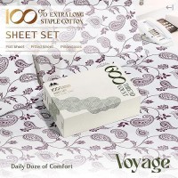 Mayfair Linen 100% Egyptian Cotton Printed Bed Sheets - 600 Thread Count 4 Pc Queen Sheet Set  Hotel Luxury Sateen Bedsheets  16