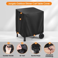 Jungda Outdoor Prep Table Cover For Inkmin Double-Shelf Movable Dining Cart Table, Patio Bar Cart Cover Waterproof All-Weather Protect - 27 X 22 X 30 Inch