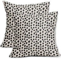 Black Cream Polka Dot Pillow Covers 20X20 Set Of 2 Outdoor Modern Art Throw Pillows Boho Design Brush Strokes Decorative Pillowc