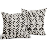 Black Cream Polka Dot Pillow Covers 20X20 Set Of 2 Outdoor Modern Art Throw Pillows Boho Design Brush Strokes Decorative Pillowc