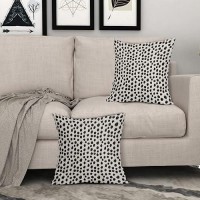 Black Cream Polka Dot Pillow Covers 20X20 Set Of 2 Outdoor Modern Art Throw Pillows Boho Design Brush Strokes Decorative Pillowc