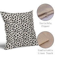 Black Cream Polka Dot Pillow Covers 20X20 Set Of 2 Outdoor Modern Art Throw Pillows Boho Design Brush Strokes Decorative Pillowc