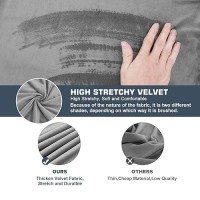 Necolorlife Velvet Chaise Cushion Cover Sectional Sofa Cover Couch Covers Thick Couch Cushion Cover With Elastic Band For Both Left/Right Sectional Couch (1Pc Chaise Lounge Cushion Cover Grey)