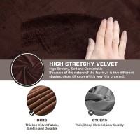 Necolorlife Velvet Sectional Sofa Cover Universal Couch Covers Thick Sofa Seat Covers Stretch Couch Cushion Cover With Elastic B