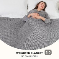 Lagraty Knitted Weighted Blanket 48X72 12Lbs Cooling Chunky Knit Heavy Blanket For Adults Braided Crochet Throw Thick Cab