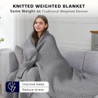 Lagraty Knitted Weighted Blanket 48X72 12Lbs Cooling Chunky Knit Heavy Blanket For Adults Braided Crochet Throw Thick Cab