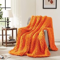 L'Agraty Chunky Knit Blanket Throw - Soft Chenille Yarn Throw Blanket 40X50: Handmade Thick Cable Knit Crochet Blanke - Large Knit Blanket Chunky Rope Knot Throw Blanket For Couch Sofa Bed Home Decor