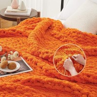 L'Agraty Chunky Knit Blanket Throw - Soft Chenille Yarn Throw Blanket 40X50: Handmade Thick Cable Knit Crochet Blanke - Large Knit Blanket Chunky Rope Knot Throw Blanket For Couch Sofa Bed Home Decor