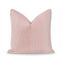 Hofdeco Premium Coastal Patio Indoor Outdoor Pillow Cover Only 20X20 Water Resistant For Backyard Couch Rust Orange Strip