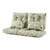 Artplan Outdoor Cushions For Settee Wicker Loveseat Cushions With Tie Tufted Patio Cushions 2 U-Shaped Set Of 5 Piece L44Xw19 Floral Light Green