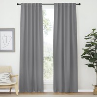 Nicetown Blackout Curtain Panels Window Draperies Silver Grey Color 42Inch Wide X84Inch Long 2 Pieces Home Decoration Li