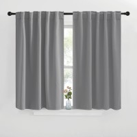 Nicetown Blackout Curtain Panels For Living Room Silver Grey Color 42X40 Inch 2 Panels Set Room Darkening Blackout Drapes