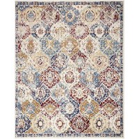 Nourison Grafix Traditional Bluemulticolor 7 X 10 Area Rug Easy Cleaning Non Shedding Bed Room Living Room Dining Room