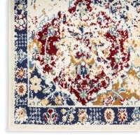 Nourison Grafix Traditional Bluemulticolor 7 X 10 Area Rug Easy Cleaning Non Shedding Bed Room Living Room Dining Room