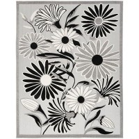 Nourison Aloha Indooroutdoor Black White 36 X 56 Area Rug Easy Cleaning Non Shedding Bed Room Living Room Dining Roo