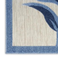 Nourison Aloha Indooroutdoor Bluegrey 36 X 56 Area Rug Easy Cleaning Non Shedding Bed Room Living Room Dining Room