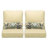 Aoodor 22 X 24 Outdoor Deep Seat Chair Cushion Set Olefin Fabric Slipcover And Sponge Foam Green Set Of 2 Seats 2 Backs