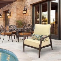 Aoodor 22 X 24 Outdoor Deep Seat Chair Cushion Set Olefin Fabric Slipcover And Sponge Foam Cream Yellow Set Of 2 Seats 2