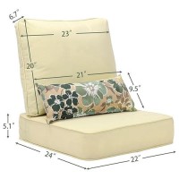 Aoodor 22 X 24 Outdoor Deep Seat Chair Cushion Set Olefin Fabric Slipcover And Sponge Foam Cream Yellow Set Of 2 Seats 2