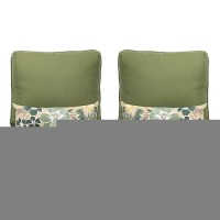 Aoodor 23 X 256 Outdoor Deep Seat Chair Cushion Set Olefin Fabric Slipcover And Sponge Foam Green Set Of 2 Seats 2 Back