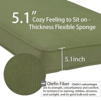 Aoodor 23 X 256 Outdoor Deep Seat Chair Cushion Set Olefin Fabric Slipcover And Sponge Foam Green Set Of 2 Seats 2 Back