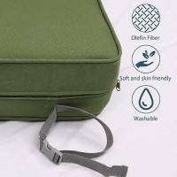 Aoodor 23 X 256 Outdoor Deep Seat Chair Cushion Set Olefin Fabric Slipcover And Sponge Foam Green Set Of 2 Seats 2 Back