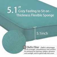 Aoodor 22 X 24 Outdoor Deep Seat Chair Cushion Set Olefin Fabric Slipcover And Sponge Foam Teal Set Of 2 Seats 2 Backs 2