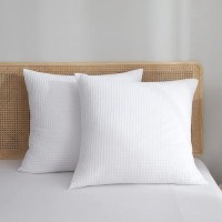 Phf Ultra Soft Waffle Weave Euro Shams Pillow Covers 26 X 26 2 Pack No Insert Breathable Skinfriendly Euro Throw Pillow C