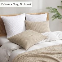 Phf Ultra Soft Waffle Weave Pillowcases Standard Size 20 X 26 2 Pack No Insert Breathable Skinfriendly Pillow Shams Deco