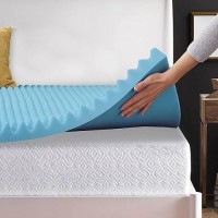 Treaton 1Inch Convoluted Gel Infused Memory Foam Mattress Topper With Egg Shell Design Breathable Soft And Comfortable Bed