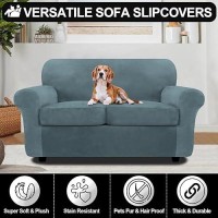 Festicorp Velvet Sofa Covers For 2 Cushion Couch Sofa Slipcovers For 2 Seat Cushion Couch Stretch Love Seat Couch Covers 3 Pie