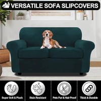 Festicorp Velvet Sofa Covers For 2 Cushion Couch Sofa Slipcovers For 2 Seat Cushion Couch Stretch Love Seat Couch Covers 3 Pie