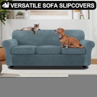 Festicorp Velvet Sofa Cover Couch Covers For 3 Cushion Couch Sofa Slipcovers For Sofas With 3 Cushions Stretch 4 Piece Couch C