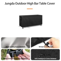 Jungda Outdoor Bar Table Cover,47 Inch Patio Bar High Table Cover Counter Height Table Cover,Waterproof Outdoor Rectangular Furniture Cover