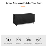 Jungda Outdoor Bar Table Cover,47 Inch Patio Bar High Table Cover Counter Height Table Cover,Waterproof Outdoor Rectangular Furniture Cover