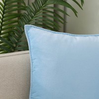 Jiahannha Velvet Light Blue Throw Pillow Covers Pack Of 2 Spring Decorative Soft For Couch Sofa Bed Livingroom Office 18 18 Inc