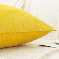 Jiahannha Velvet Bright Yellow Throw Pillow Covers Pack Of 2 Spring Decorative Soft For Couch Sofa Bed Livingroom Office 18 18