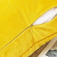 Jiahannha Velvet Bright Yellow Throw Pillow Covers Pack Of 2 Spring Decorative Soft For Couch Sofa Bed Livingroom Office 18 18