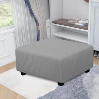 Easygoing Stretch Square Ottoman Cover 40X40X15 Inch Folding Storage Stool Furniture Protector Soft Rectangle Slipcover With El