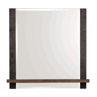 Azalia Dresser Mirror with Jewelry Tray Black and Walnut